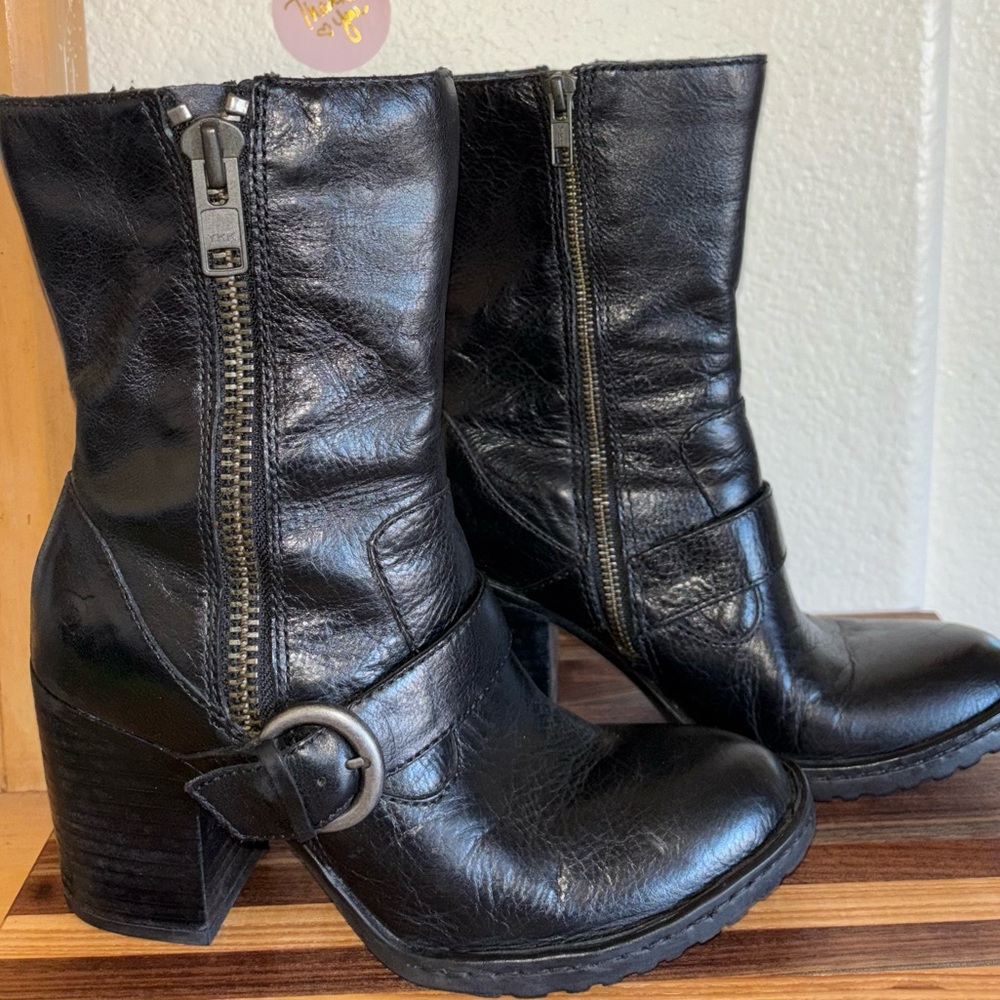 Black Born mid calf boots